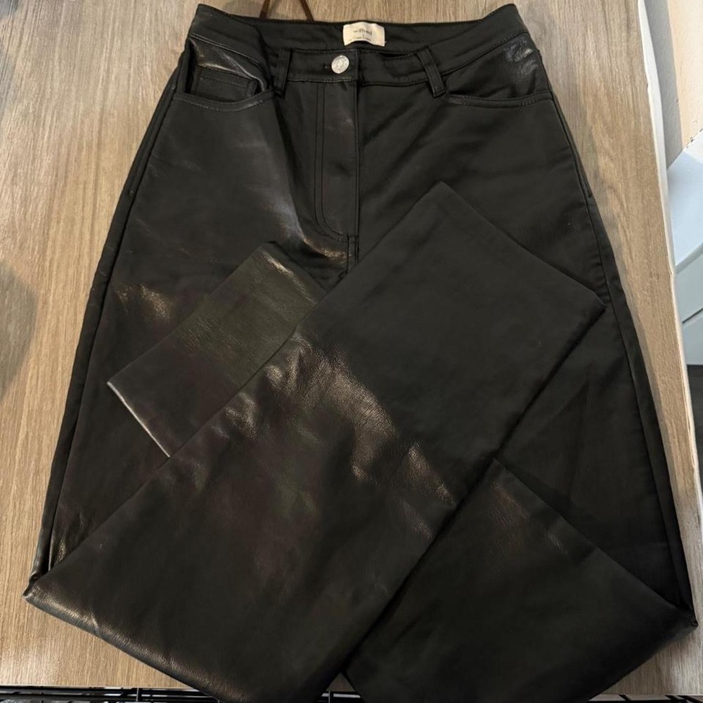 Black Aritzia Wilfred Leather Pants